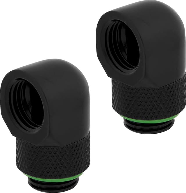 آداپتور چرخشی ۹۰ درجه Corsair Hydro X بسته دوتایی G1/4 BSPP مشکی آداپتور چرخشی ۹۰ درجه Corsair Hydro X بسته دوتایی G1/4 BSPP مشکی