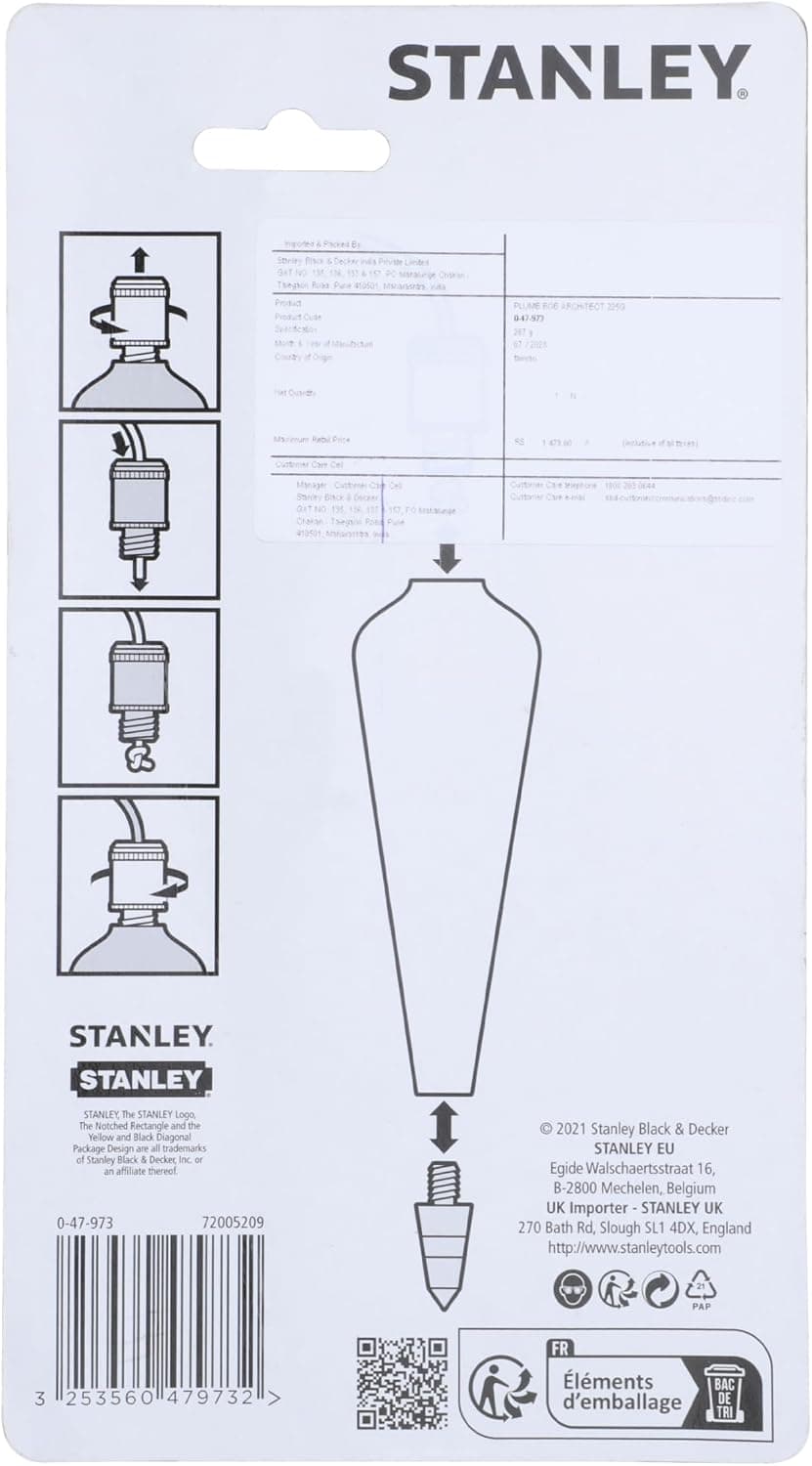 شاقول برنجی STANLEY طلایی 225 g مدل 0-47-973 شاقول برنجی STANLEY طلایی 225 g مدل 0-47-973