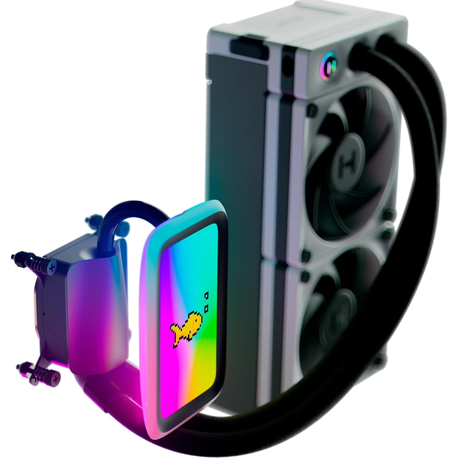 خنککننده مایع پردازنده سازگار با Intel-AMD HYTE Thicc Q60 qRGB LCD 240mm مدل FAN-HYTE-Q60-BW خنککننده مایع پردازنده سازگار با Intel-AMD HYTE Thicc Q60 qRGB LCD 240mm مدل FAN-HYTE-Q60-BW