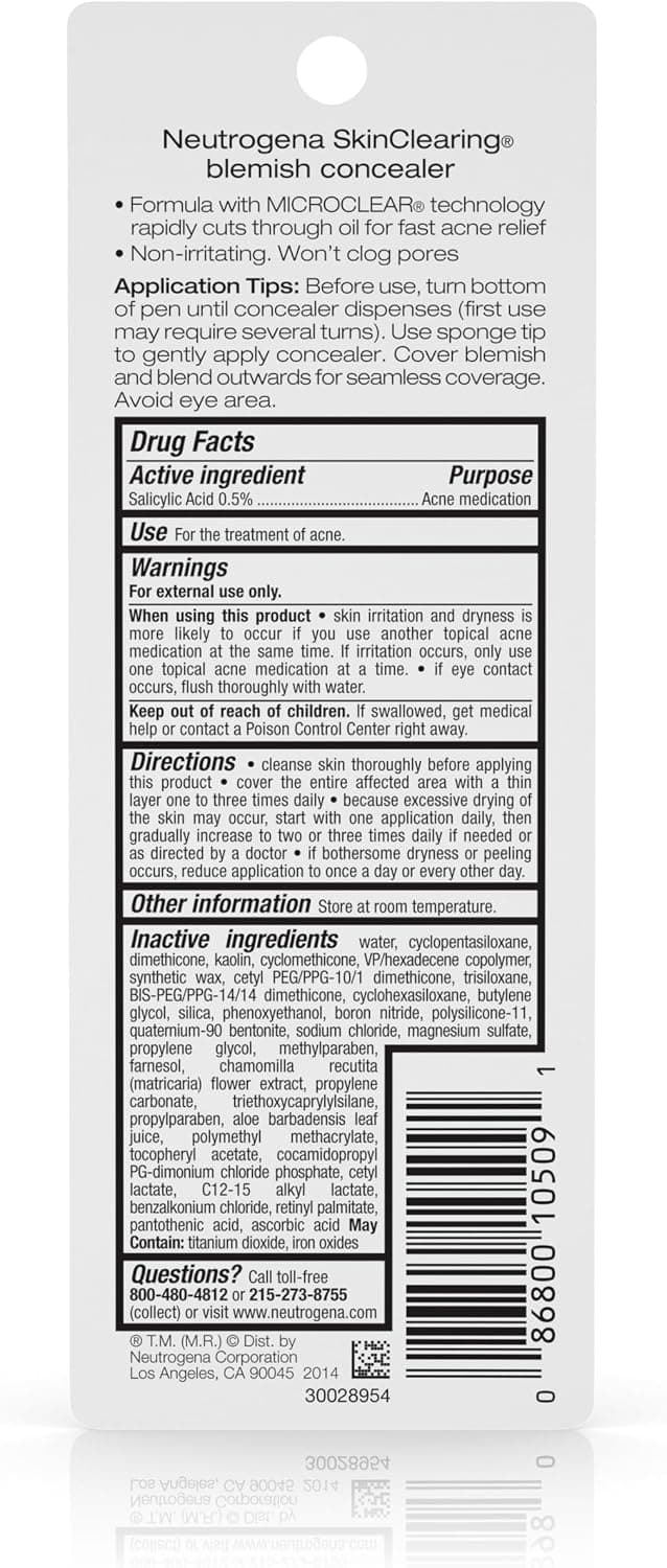 کانسیلر Neutrogena Skinclearing ضد جوش رنگ بف 09.05 Oz کانسیلر Neutrogena Skinclearing ضد جوش رنگ بف 09.05 Oz