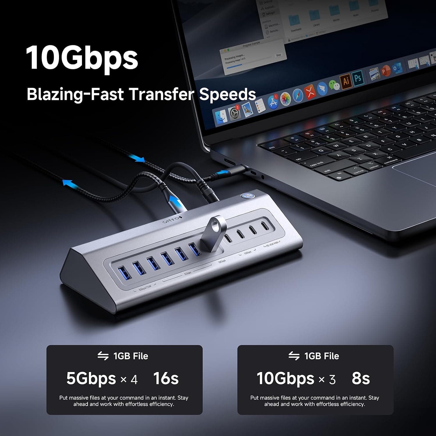 هاب USB برند Gitfos مدل 18 in 1 با HDMI 4K، سرعت 10Gbps و PD 100W هاب USB برند Gitfos مدل 18 in 1 با HDMI 4K، سرعت 10Gbps و PD 100W