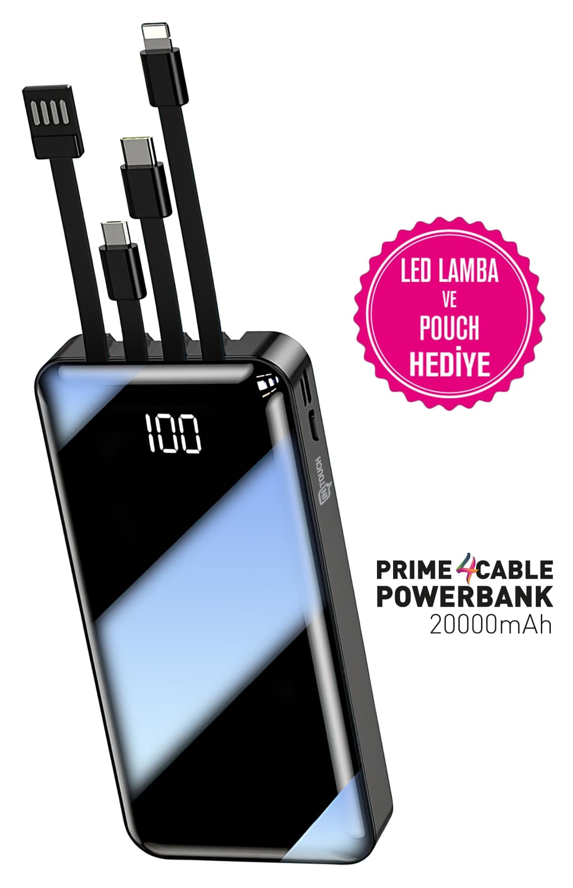 پاوربانک İntouch 20000mAh نمایشگر دیجیتال کابل چندگانه داخلی مدل Prime مشکی پاوربانک İntouch 20000mAh نمایشگر دیجیتال کابل چندگانه داخلی مدل Prime مشکی
