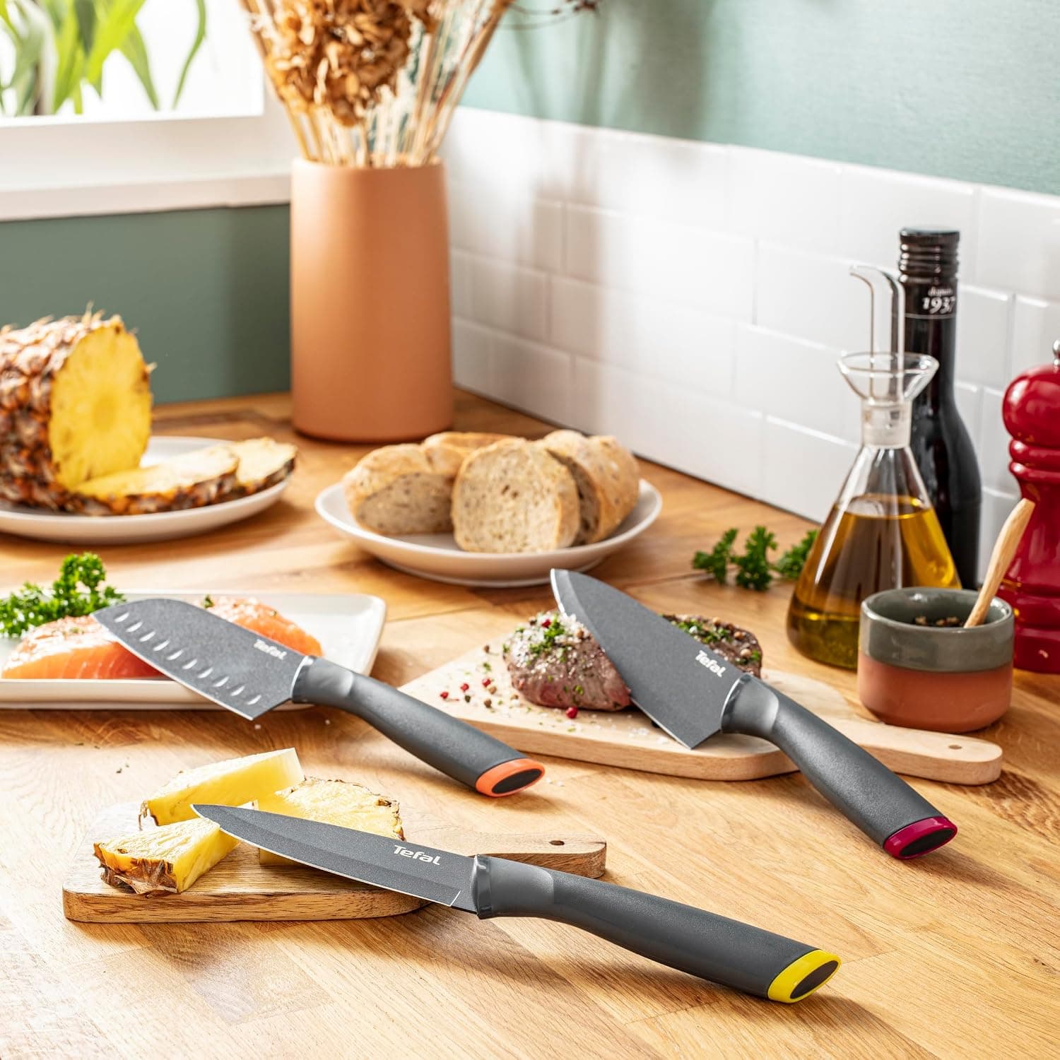 چاقوی سانتوکو Tefal Fresh Kitchen استیل ضدزنگ 12 cm مدل 2100122012 چاقوی سانتوکو Tefal Fresh Kitchen استیل ضدزنگ 12 cm مدل 2100122012
