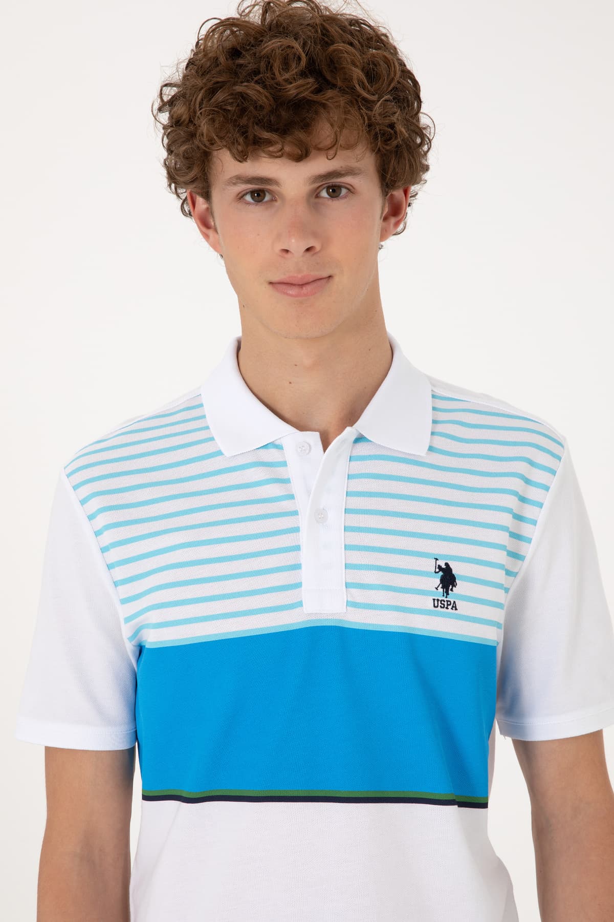 تیشرت یقهدار مردانه U.S. Polo Assn. فیت معمولی فیروزهای مدل 50306861-VR093 تیشرت یقهدار مردانه U.S. Polo Assn. فیت معمولی فیروزهای مدل 50306861-VR093