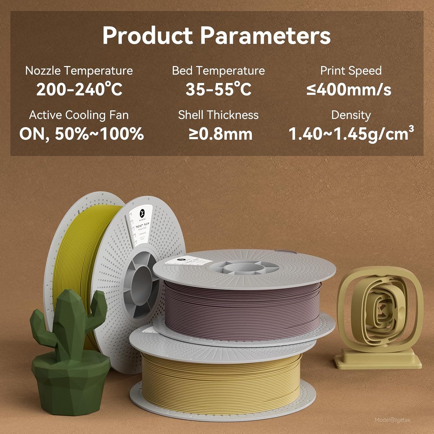 فیلامنت PLA kexcelled مات بنفش دودی 1,75mm 1kg رول فیلامنت PLA kexcelled مات بنفش دودی 1,75mm 1kg رول