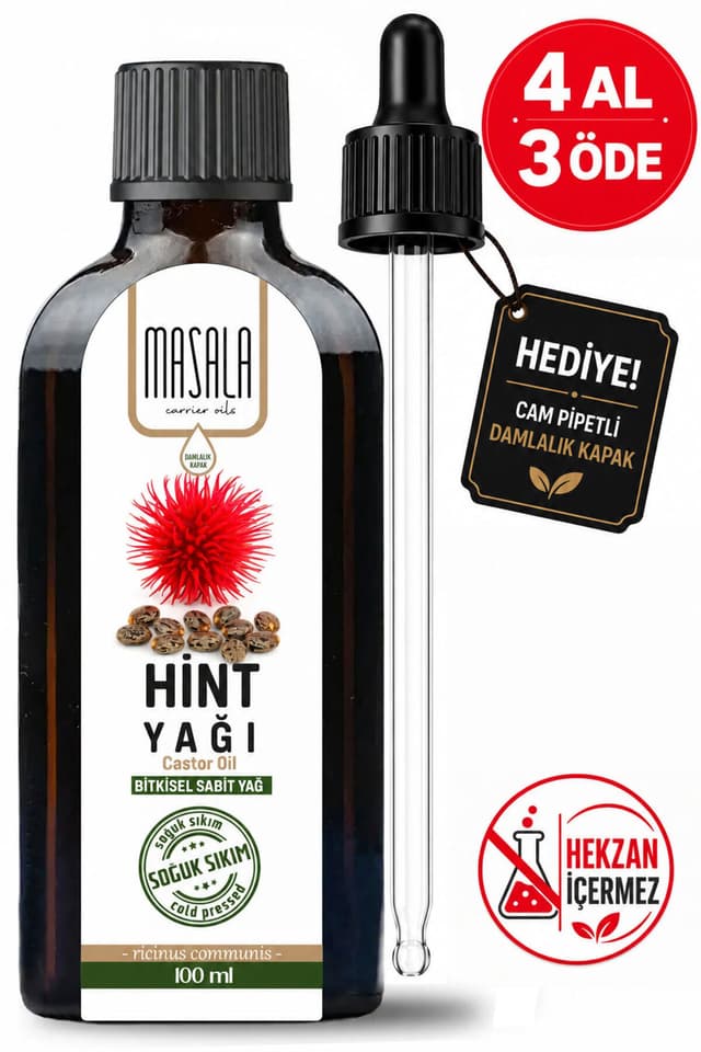 روغن کرچک Masala شیشهای 100 ml خالص و بدون افزودنی سرد فشرده روغن کرچک Masala شیشهای 100 ml خالص و بدون افزودنی سرد فشرده