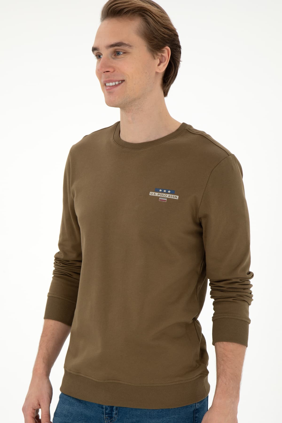 سویشرت مردانه U.S. Polo Assn. یقه گرد فیت معمولی سبز خاکی مدل 50293742-VR027 سویشرت مردانه U.S. Polo Assn. یقه گرد فیت معمولی سبز خاکی مدل 50293742-VR027