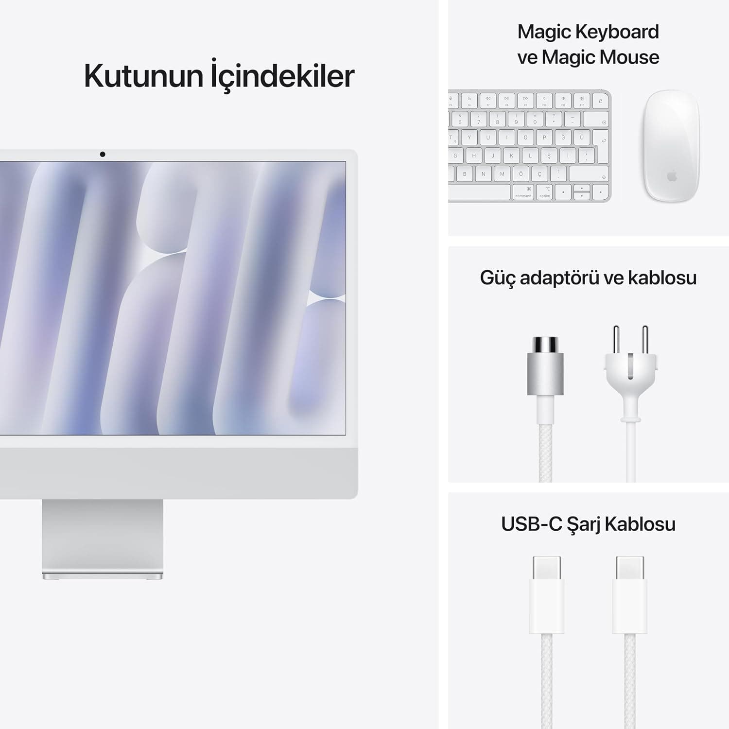 کامپیوتر رومیزی همهکاره Apple iMac با تراشه M4، CPU و GPU هشتهستهای، نمایشگر Retina 24 اینچی، 16 GB، SSD 256 GB نقرهای کامپیوتر رومیزی همهکاره Apple iMac با تراشه M4، CPU و GPU هشتهستهای، نمایشگر Retina 24 اینچی، 16 GB، SSD 256 GB نقرهای