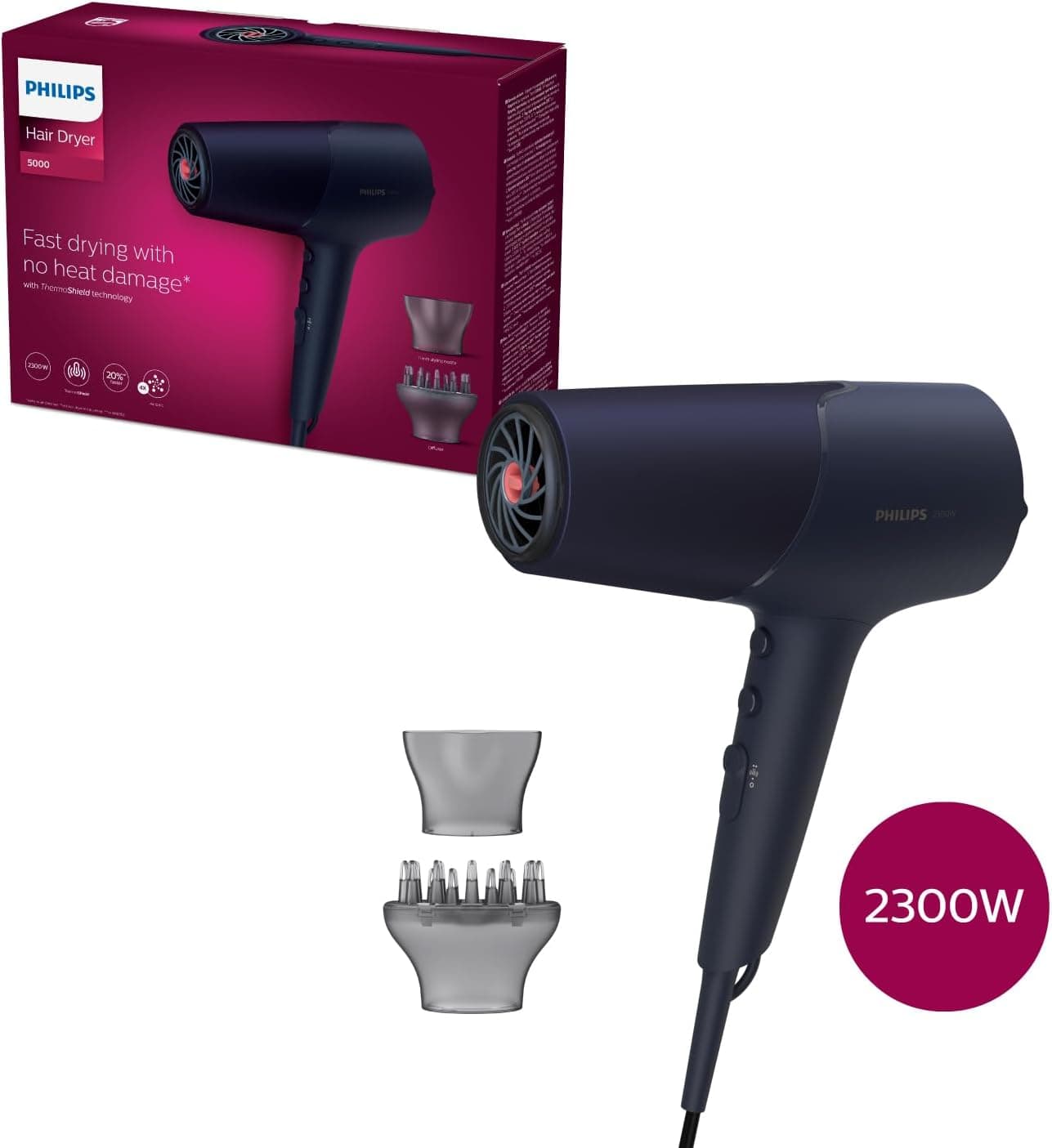 سشوار Philips با مراقبت یونیک چهارگانه و محافظ حرارتی ThermoShield مدل BHD510/10 سشوار Philips با مراقبت یونیک چهارگانه و محافظ حرارتی ThermoShield مدل BHD510/10