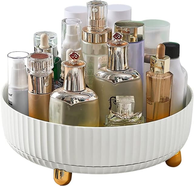 نظمدهنده چرخان لوازم آرایش و عطر Vecolla گرد سفید 28cm نظمدهنده چرخان لوازم آرایش و عطر Vecolla گرد سفید 28cm