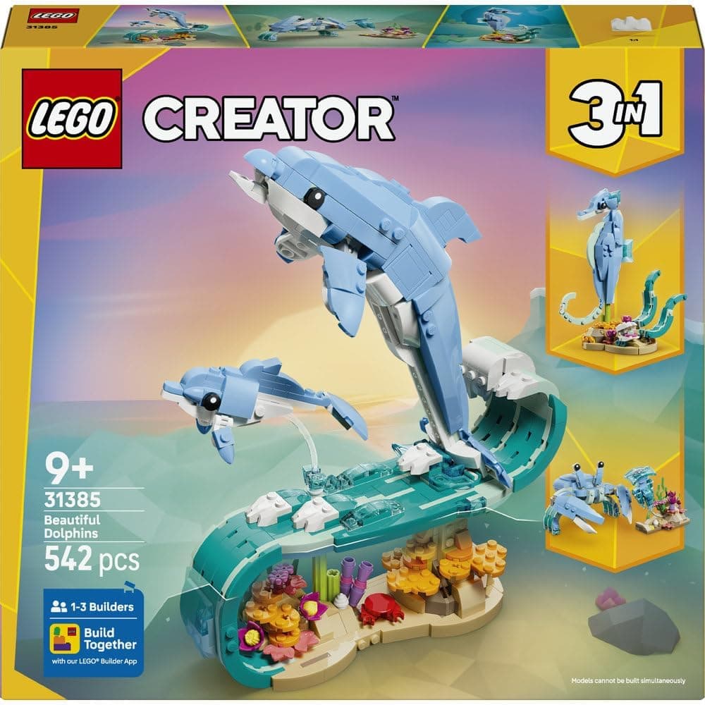 لگو Creator 3in1 دلفینهای زیبای حیوانات دریایی مدل 31385 لگو Creator 3in1 دلفینهای زیبای حیوانات دریایی مدل 31385
