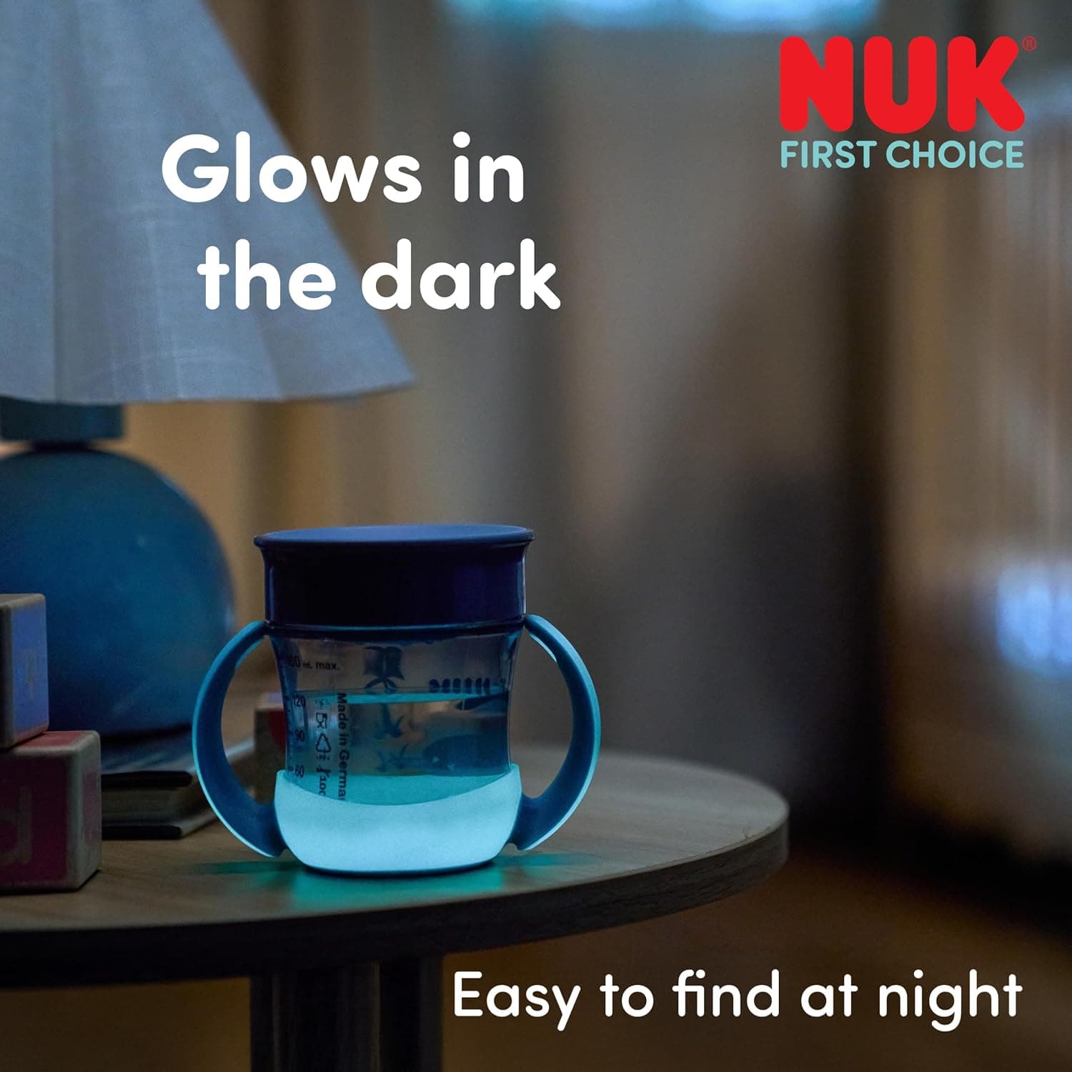 لیوان آبخوری کودک NUK Mini Magic Cup ضد ریزش 160ml شبتاب خرسی لیوان آبخوری کودک NUK Mini Magic Cup ضد ریزش 160ml شبتاب خرسی