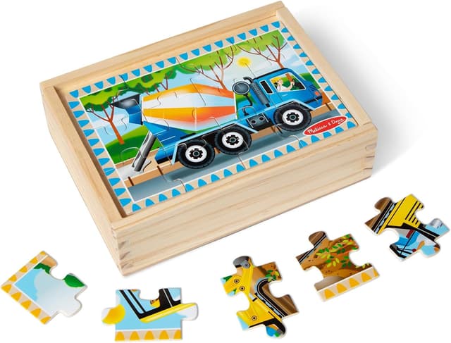 پازل چوبی Melissa & Doug وسایل نقلیه ساختمانی 4-in-1 با 48 pcs پازل چوبی Melissa & Doug وسایل نقلیه ساختمانی 4-in-1 با 48 pcs