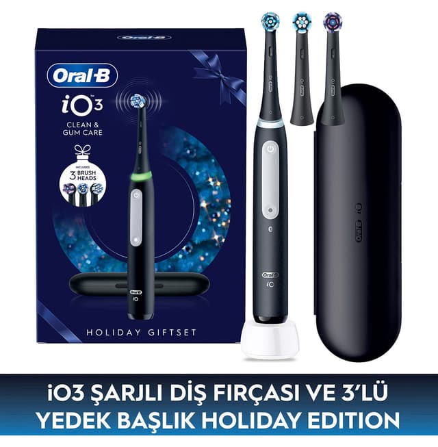 مسواک برقی شارژی Oral-B با 3 سری یدک مدل iO3 Holiday Edition مسواک برقی شارژی Oral-B با 3 سری یدک مدل iO3 Holiday Edition