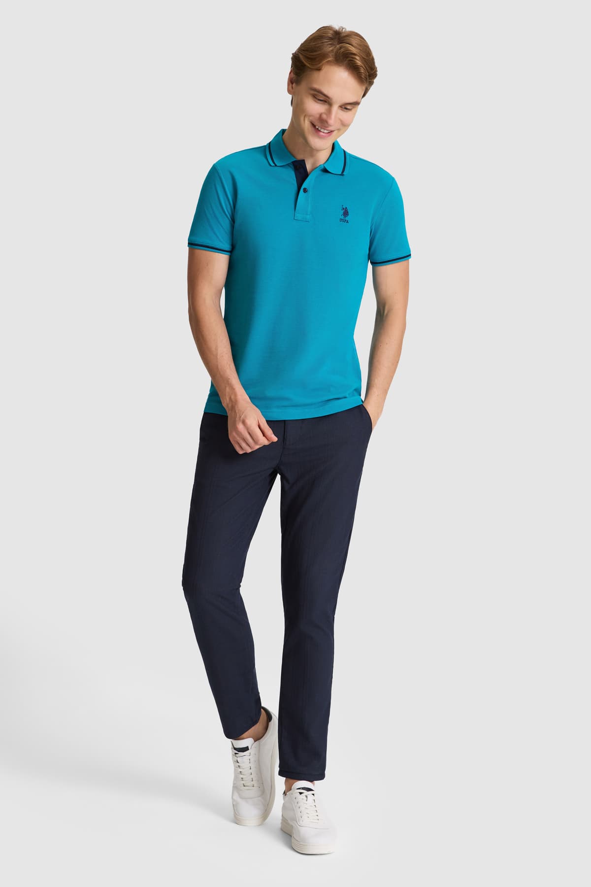 تیشرت مردانه U.S. Polo Assn. یقه پولو اسلیم فیت پترولی مدل 50326975-VR102 تیشرت مردانه U.S. Polo Assn. یقه پولو اسلیم فیت پترولی مدل 50326975-VR102