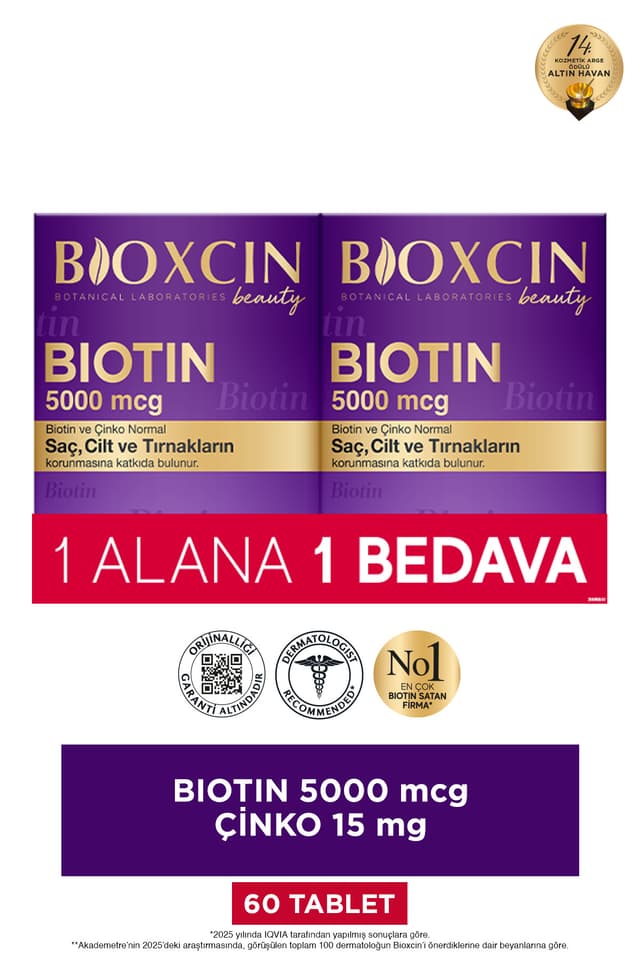 قرص ویتامین مو و ناخن Bioxcin Biotin بیوتین 5.000 Mcg و زینک 15 Mg 2 x 30 عددی قرص ویتامین مو و ناخن Bioxcin Biotin بیوتین 5.000 Mcg و زینک 15 Mg 2 x 30 عددی