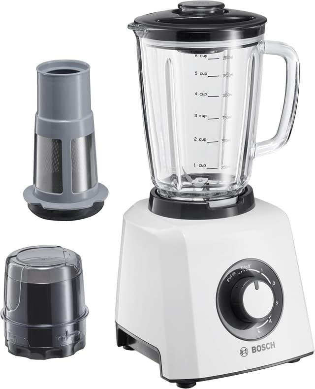 مخلوطکن BOSCH 600 W 1500 ml با فیلتر اسموتی و آسیاب مدل Mightymixx مخلوطکن BOSCH 600 W 1500 ml با فیلتر اسموتی و آسیاب مدل Mightymixx