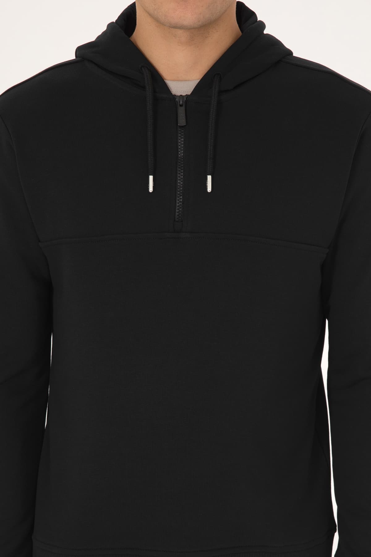 سوئیشرت مردانه U.S. Polo Assn. فیت معمولی نیم زیپ کلاهدار مشکی مدل 50316356-VR046 سوئیشرت مردانه U.S. Polo Assn. فیت معمولی نیم زیپ کلاهدار مشکی مدل 50316356-VR046