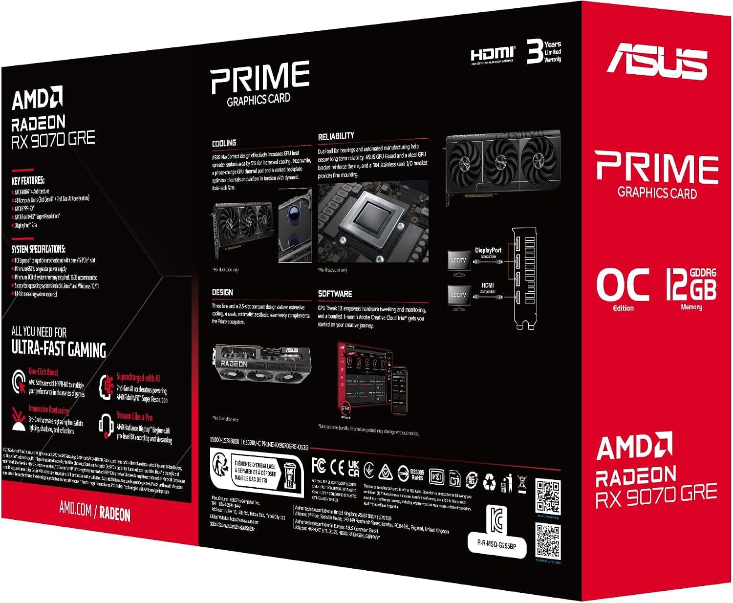 کارت گرافیک ASUS Prime Radeon RX 9070 GRE OC Edition مدل PRIME-RX9070GRE-O12G کارت گرافیک ASUS Prime Radeon RX 9070 GRE OC Edition مدل PRIME-RX9070GRE-O12G