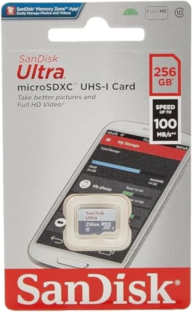 کارت حافظه microSDXC SanDisk Ultra Lite 256GB، 100 MB، سفید/خاکستری کارت حافظه microSDXC SanDisk Ultra Lite 256GB، 100 MB، سفید/خاکستری