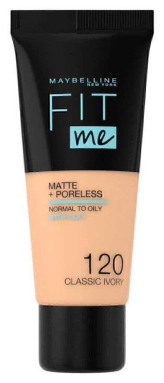 فاندیشن Maybelline New York سری Fit Me Matte+Poreless رنگ 120 عاجی کلاسیک فاندیشن Maybelline New York سری Fit Me Matte+Poreless رنگ 120 عاجی کلاسیک