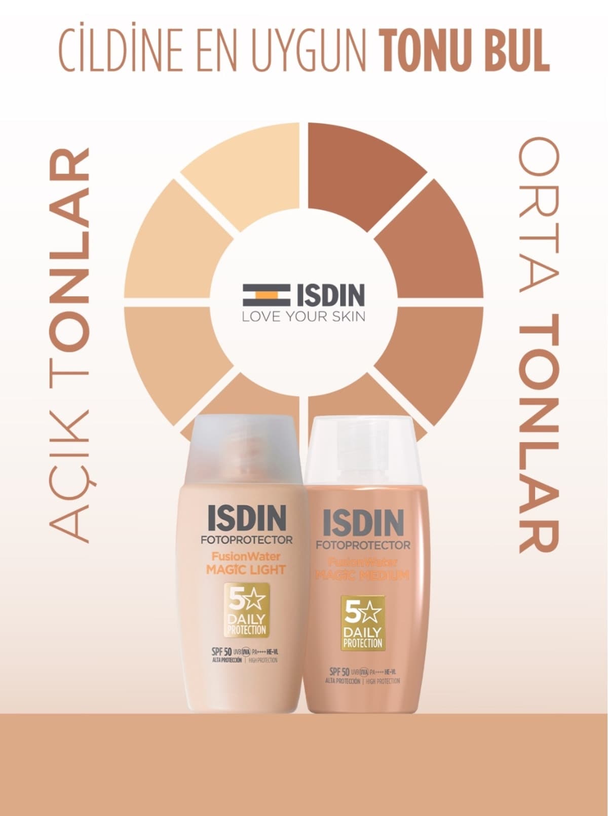 کرم ضد آفتاب رنگی صورت ISDIN Fusion Water Light SPF 50 50 ml کرم ضد آفتاب رنگی صورت ISDIN Fusion Water Light SPF 50 50 ml