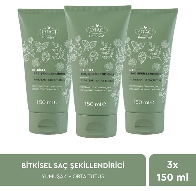 ژل حالتدهنده موی گیاهی Otacı با نگهدارندگی نرم و متوسط، بسته سهتایی 150 ml ژل حالتدهنده موی گیاهی Otacı با نگهدارندگی نرم و متوسط، بسته سهتایی 150 ml