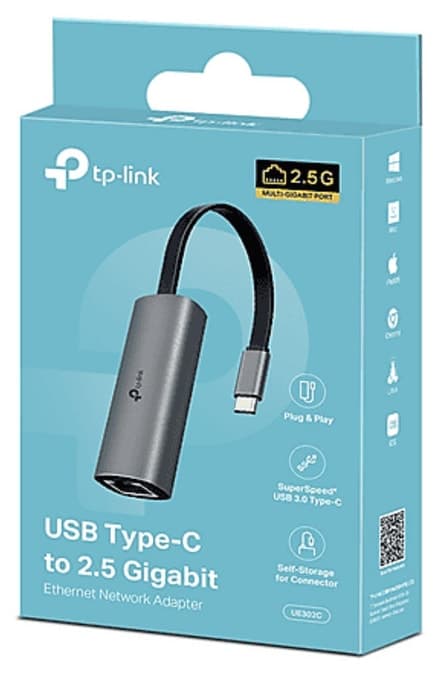 آداپتور 2.5G Ethernet با USB-C برند Tp-Link آلومینیومی تاشو مدل UE302C آداپتور 2.5G Ethernet با USB-C برند Tp-Link آلومینیومی تاشو مدل UE302C