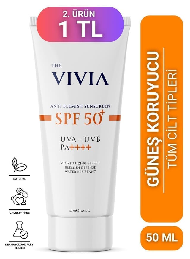 کرم ضدآفتاب صورت The Vivia ضد لک با محافظت بالا SPF50 مناسب همه انواع پوست 50 ml کرم ضدآفتاب صورت The Vivia ضد لک با محافظت بالا SPF50 مناسب همه انواع پوست 50 ml