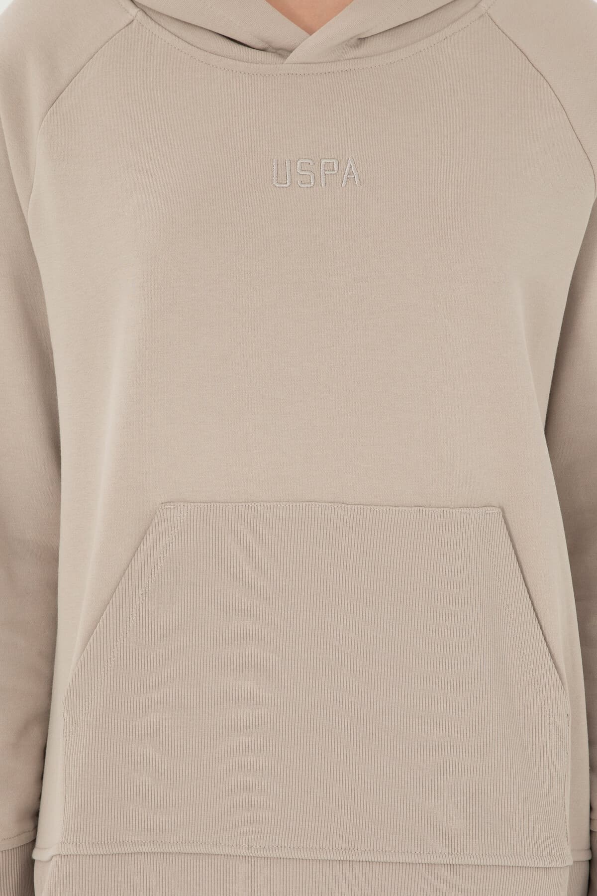سویشرت کلاهدار زنانه U.S. Polo Assn. سنگی مدل 50296944-VR049 سویشرت کلاهدار زنانه U.S. Polo Assn. سنگی مدل 50296944-VR049