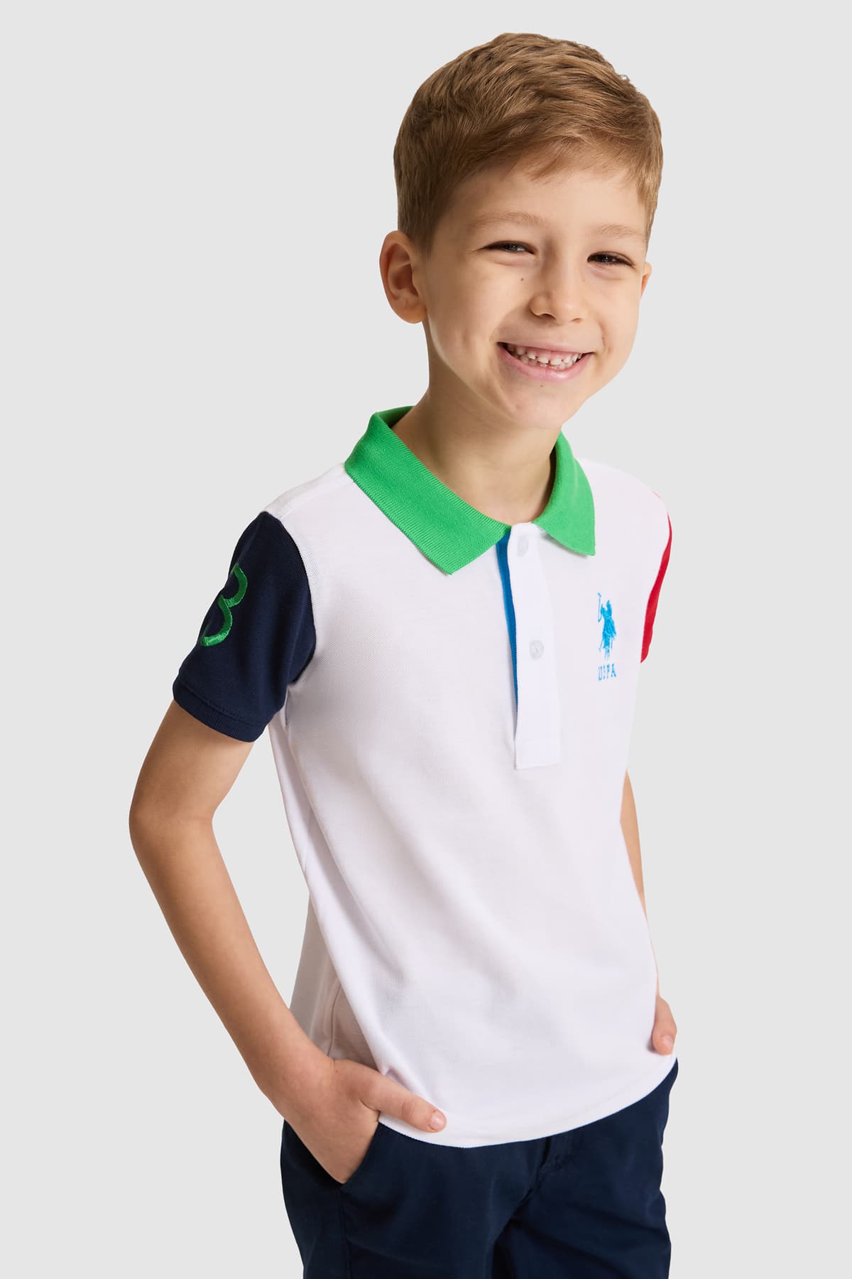 تیشرت پسرانه U.S. Polo Assn. سفید یقه پولو مدل 50325623-VR013 تیشرت پسرانه U.S. Polo Assn. سفید یقه پولو مدل 50325623-VR013
