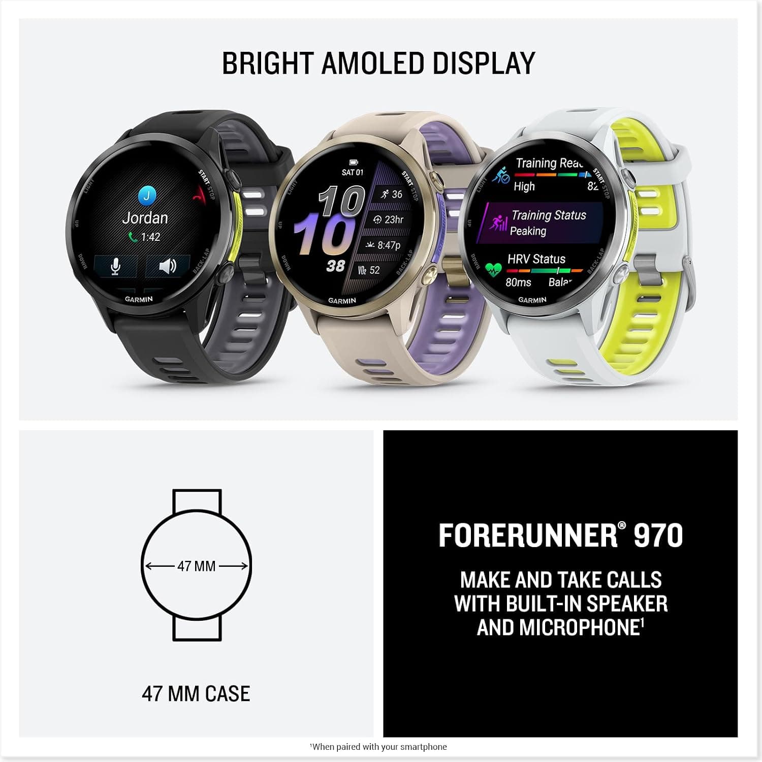 ساعت هوشمند Garmin مدل Forerunner 970 سفید تیتانیومی | زرد ساعت هوشمند Garmin مدل Forerunner 970 سفید تیتانیومی | زرد