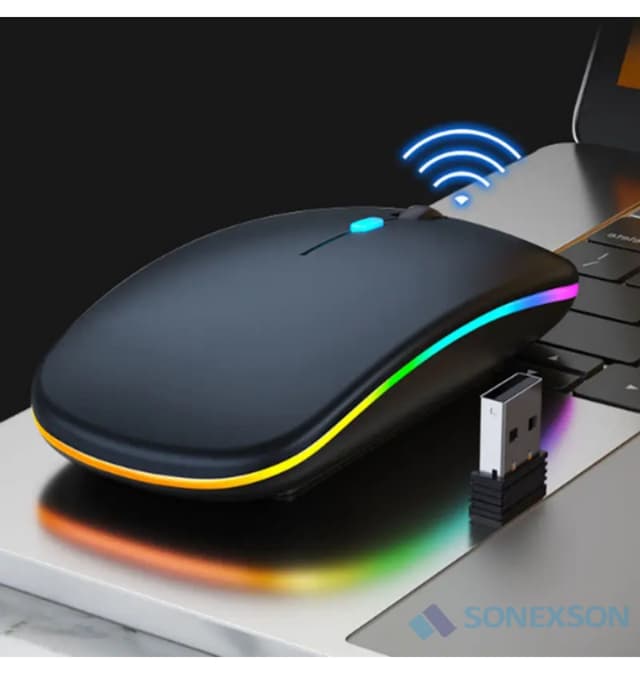 ماوس بیسیم SONEX Bluetooth با LED RGB، قابل شارژ و بیصدا ماوس بیسیم SONEX Bluetooth با LED RGB، قابل شارژ و بیصدا