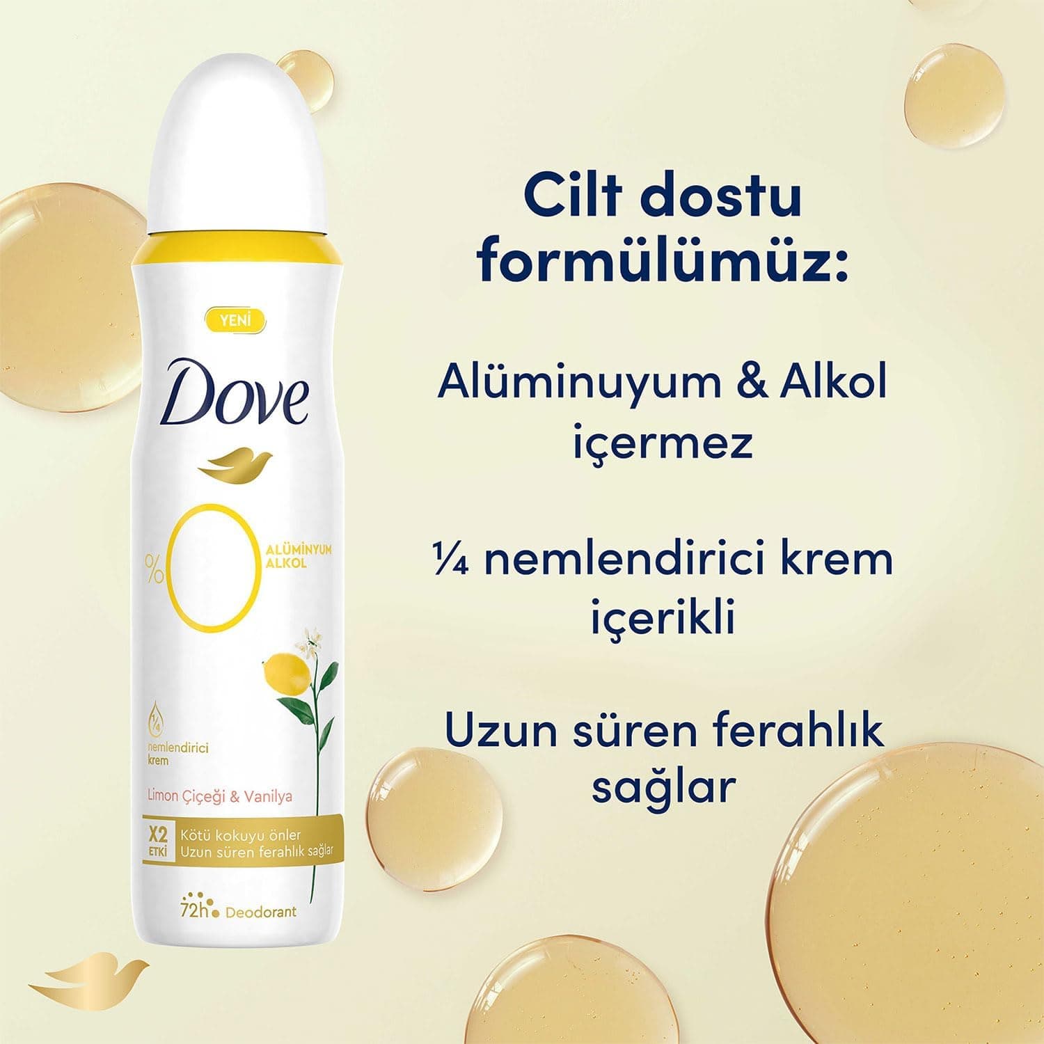 دئودورانت زنانه Dove بدون آلومینیوم رایحه گل لیمو و وانیل 150ml دئودورانت زنانه Dove بدون آلومینیوم رایحه گل لیمو و وانیل 150ml