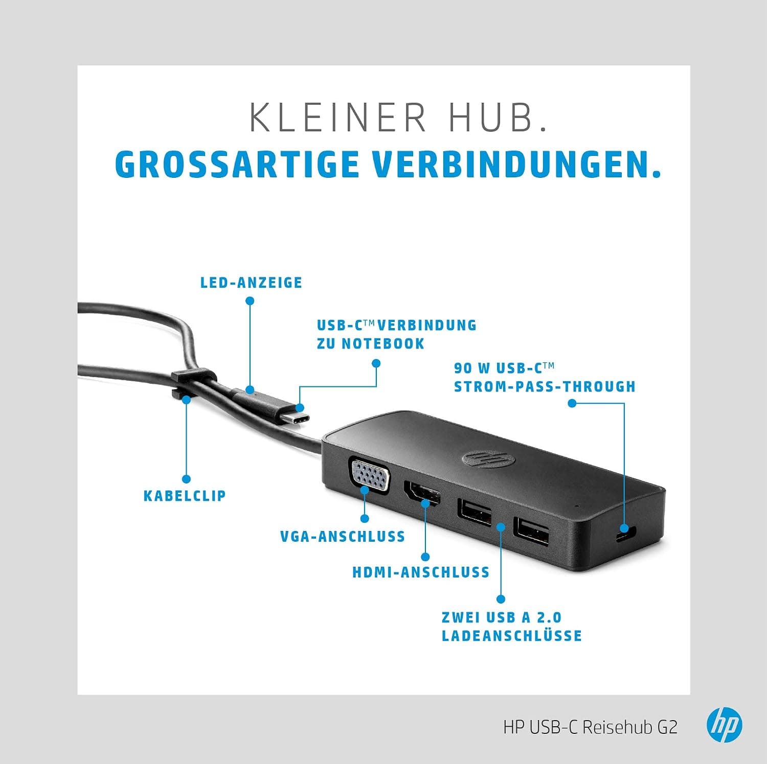 هاب سفری HP مدل G2 USB-C سیمی مشکی W126262609 هاب سفری HP مدل G2 USB-C سیمی مشکی W126262609
