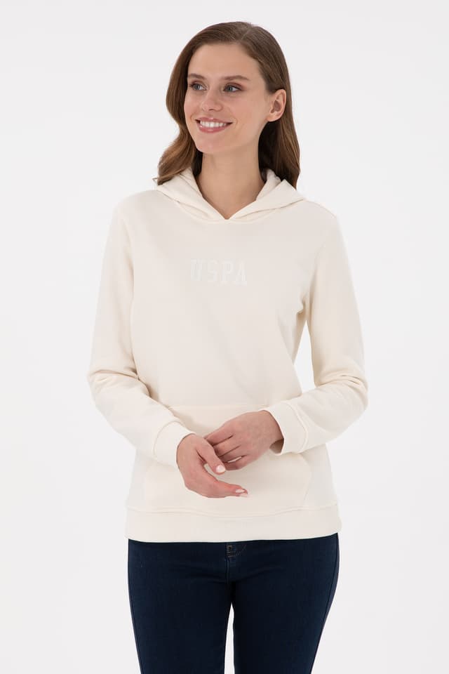 سوئیشرت زنانه U.S. Polo Assn. کلاهدار کرم ساده مدل 50289536-VR071 سوئیشرت زنانه U.S. Polo Assn. کلاهدار کرم ساده مدل 50289536-VR071