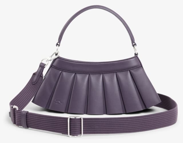 کیف دوشی زنانه Lacoste چرمی بنفش مدل H Lenglen کیف دوشی زنانه Lacoste چرمی بنفش مدل H Lenglen