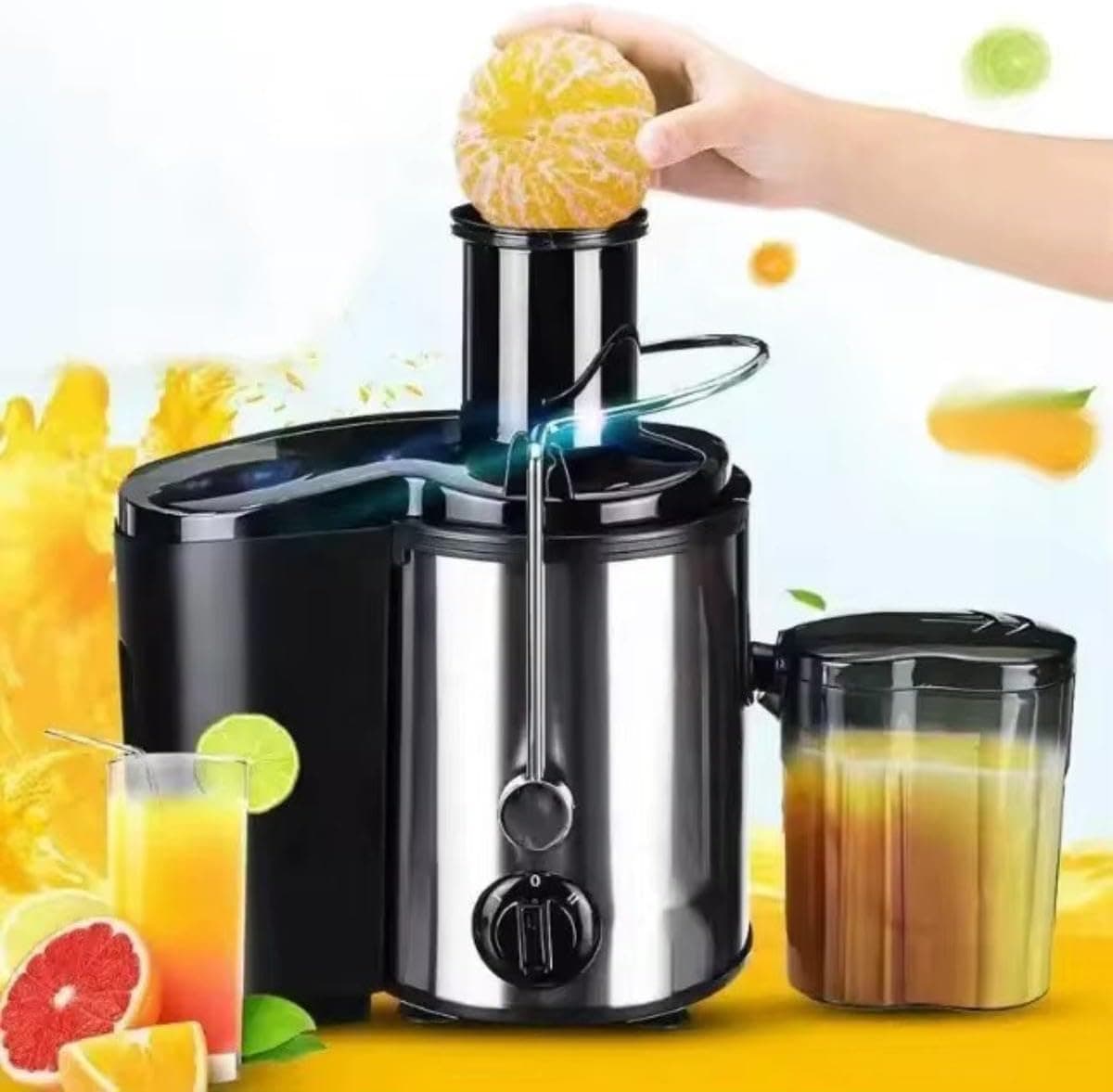 آبمیوهگیری برقی JH-3028 استیل و مشکی آبمیوهگیری برقی JH-3028 استیل و مشکی