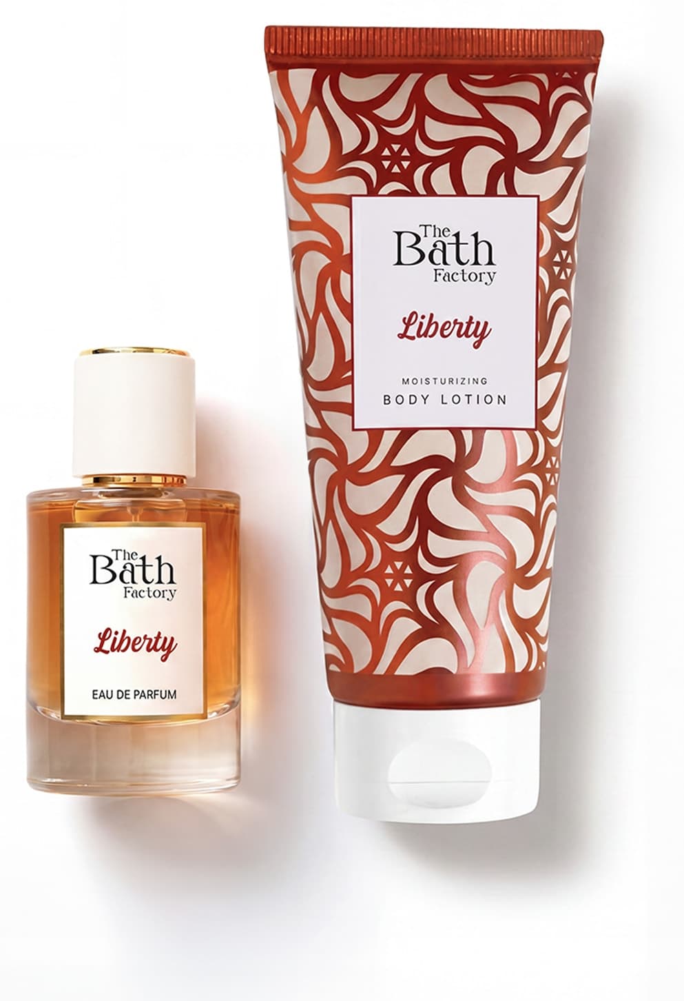 ست عطر Liberty حجم 50 میلیلیتر به همراه لوسیون بدن Liberty حجم 200 میلیلیتر از برند THE BATH FACTORY ست عطر Liberty حجم 50 میلیلیتر به همراه لوسیون بدن Liberty حجم 200 میلیلیتر از برند THE BATH FACTORY