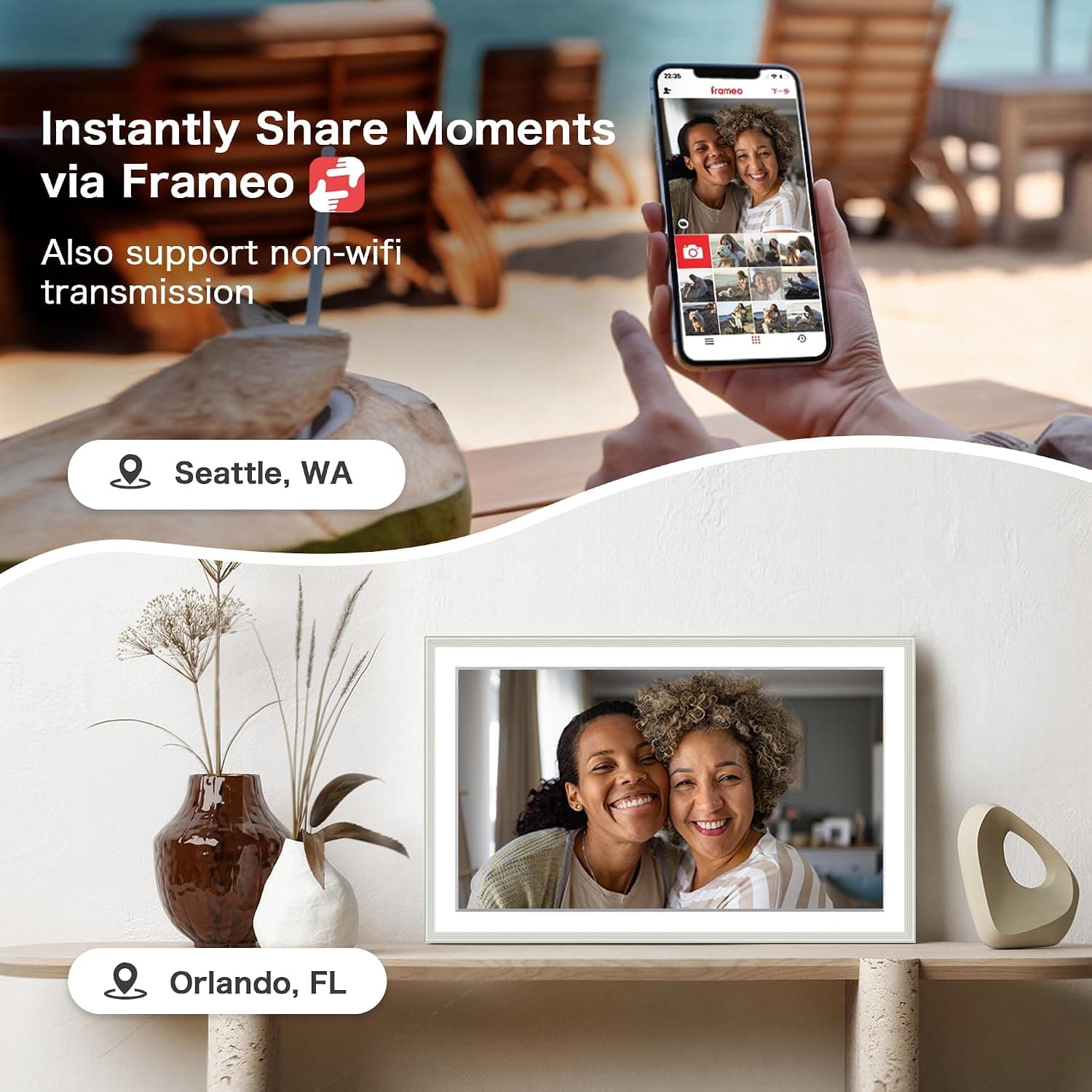 قاب عکس دیجیتال Pastigio Frameo، 15.6 Inch، WiFi، صفحهنمایش لمسی IPS FHD با وضوح 1920*1080، 32GB، رومیزی و دیواری، سفید سفالی قاب عکس دیجیتال Pastigio Frameo، 15.6 Inch، WiFi، صفحهنمایش لمسی IPS FHD با وضوح 1920*1080، 32GB، رومیزی و دیواری، سفید سفالی