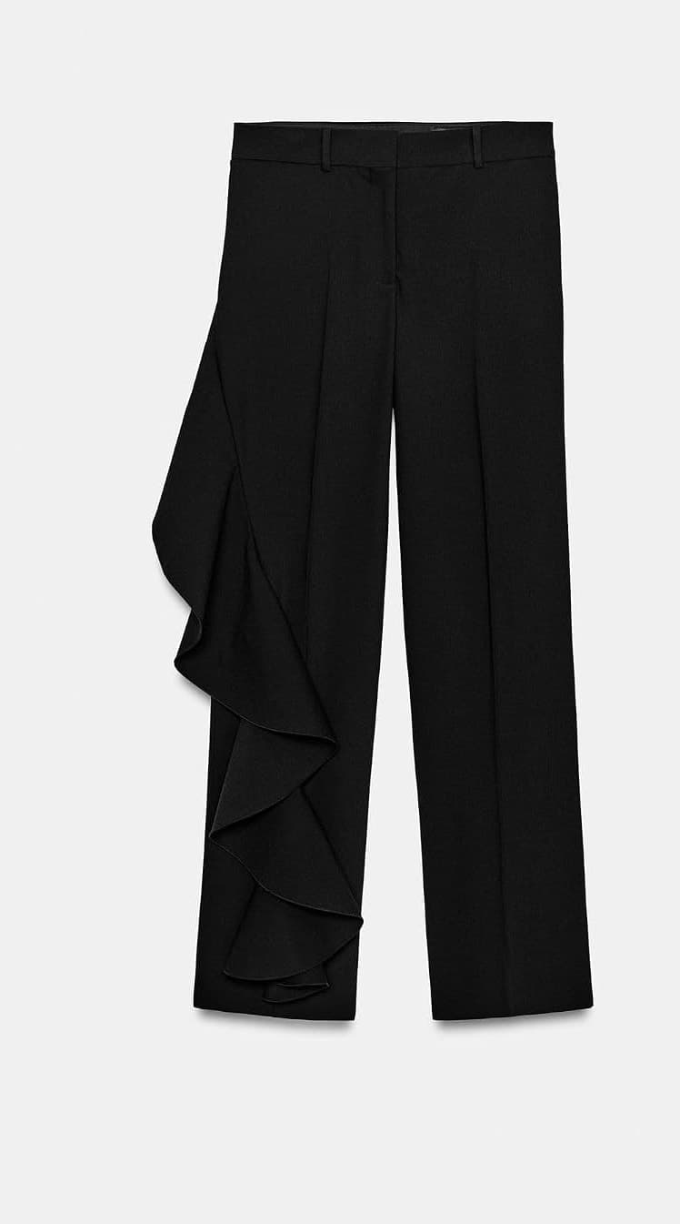 شلوار زنانه Zara ZW Collection ولاندار مشکی سایز M شلوار زنانه Zara ZW Collection ولاندار مشکی سایز M