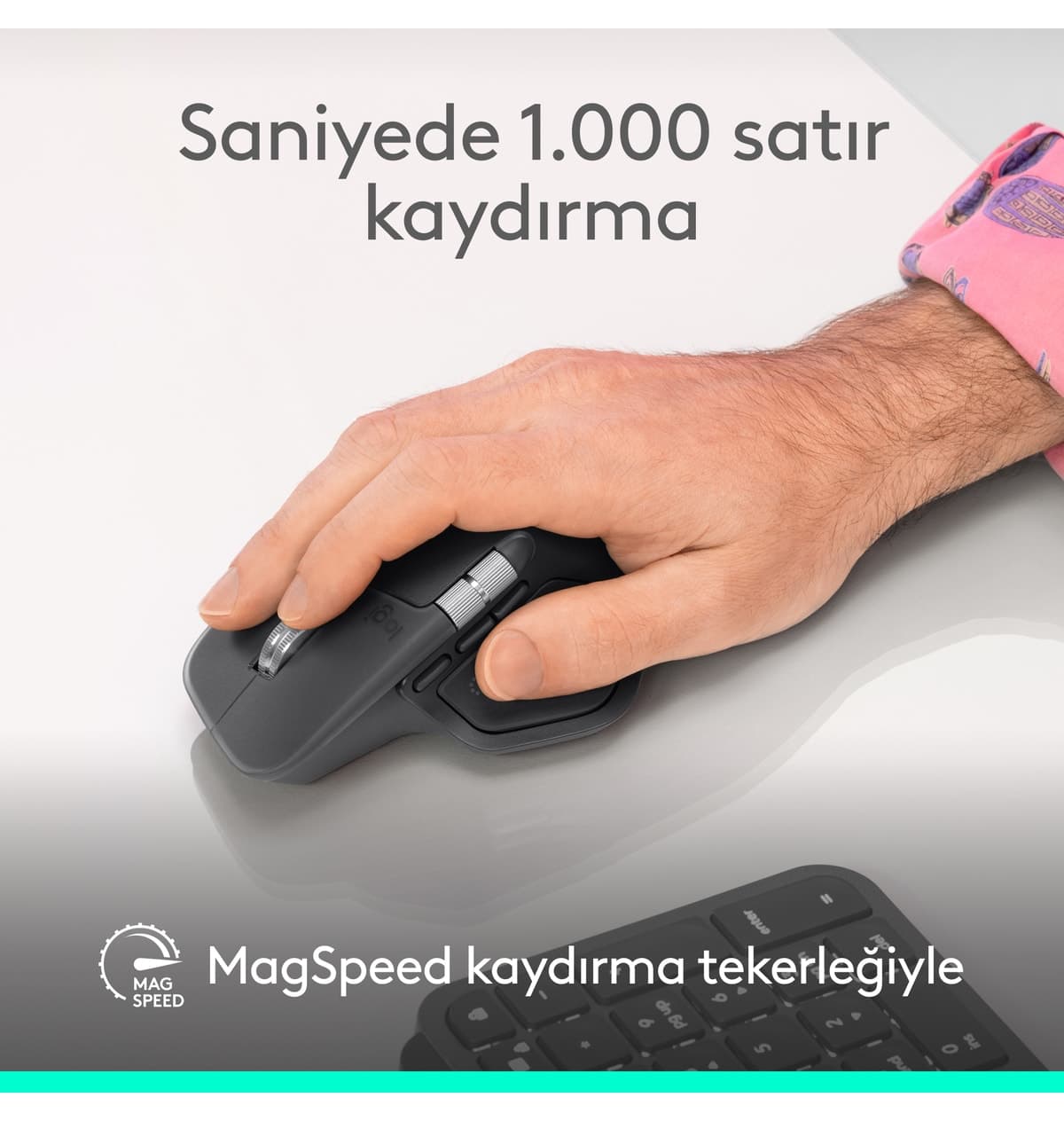 ماوس Logitech MX Master 4 بازخوردی بیصدا بیسیم بلوتوث 8000 DPI خاکستری تیره مدل 910-007562 ماوس Logitech MX Master 4 بازخوردی بیصدا بیسیم بلوتوث 8000 DPI خاکستری تیره مدل 910-007562