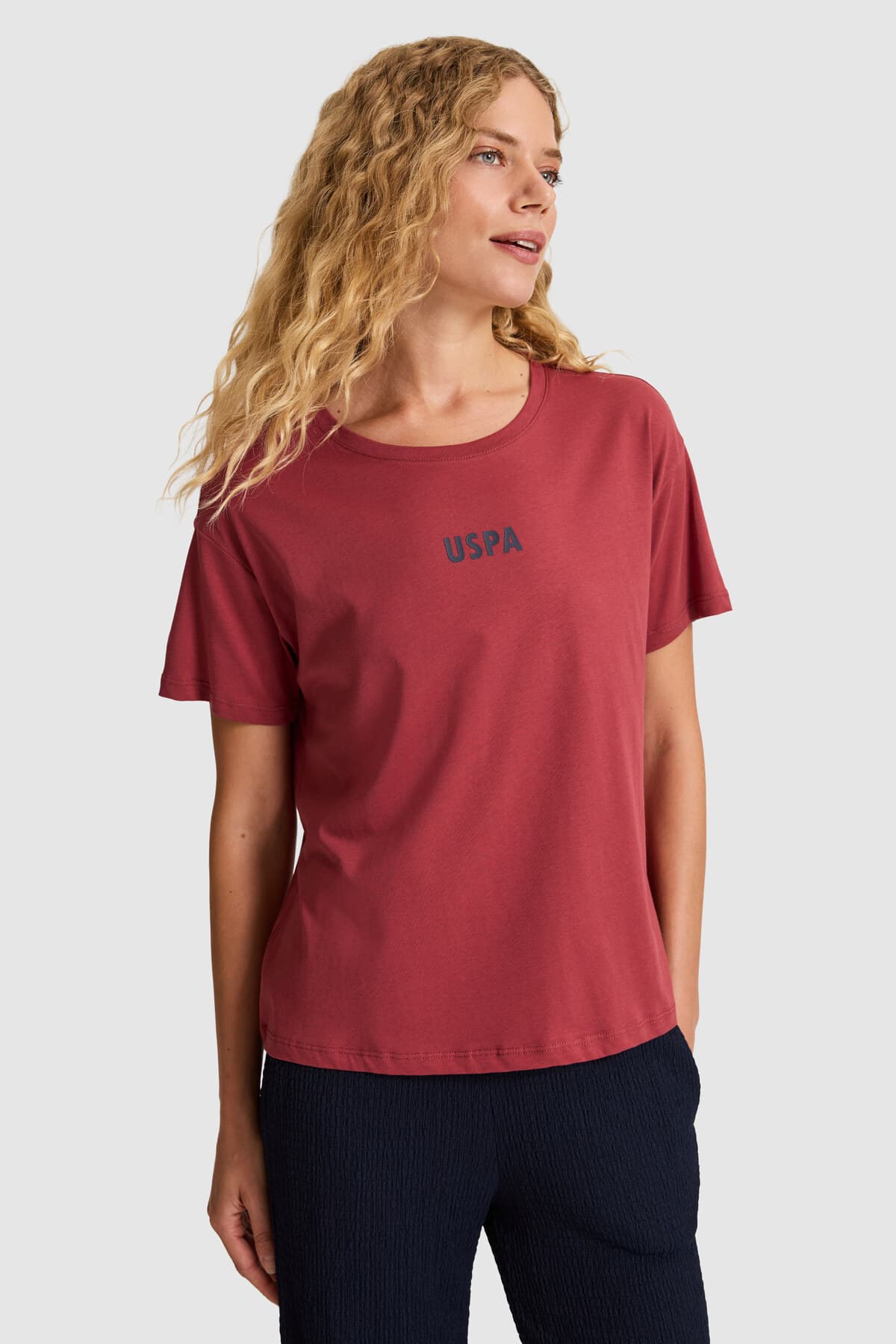 تیشرت زنانه یقه گرد زرشکی U.S. Polo Assn. مدل 50323530-VR223 تیشرت زنانه یقه گرد زرشکی U.S. Polo Assn. مدل 50323530-VR223