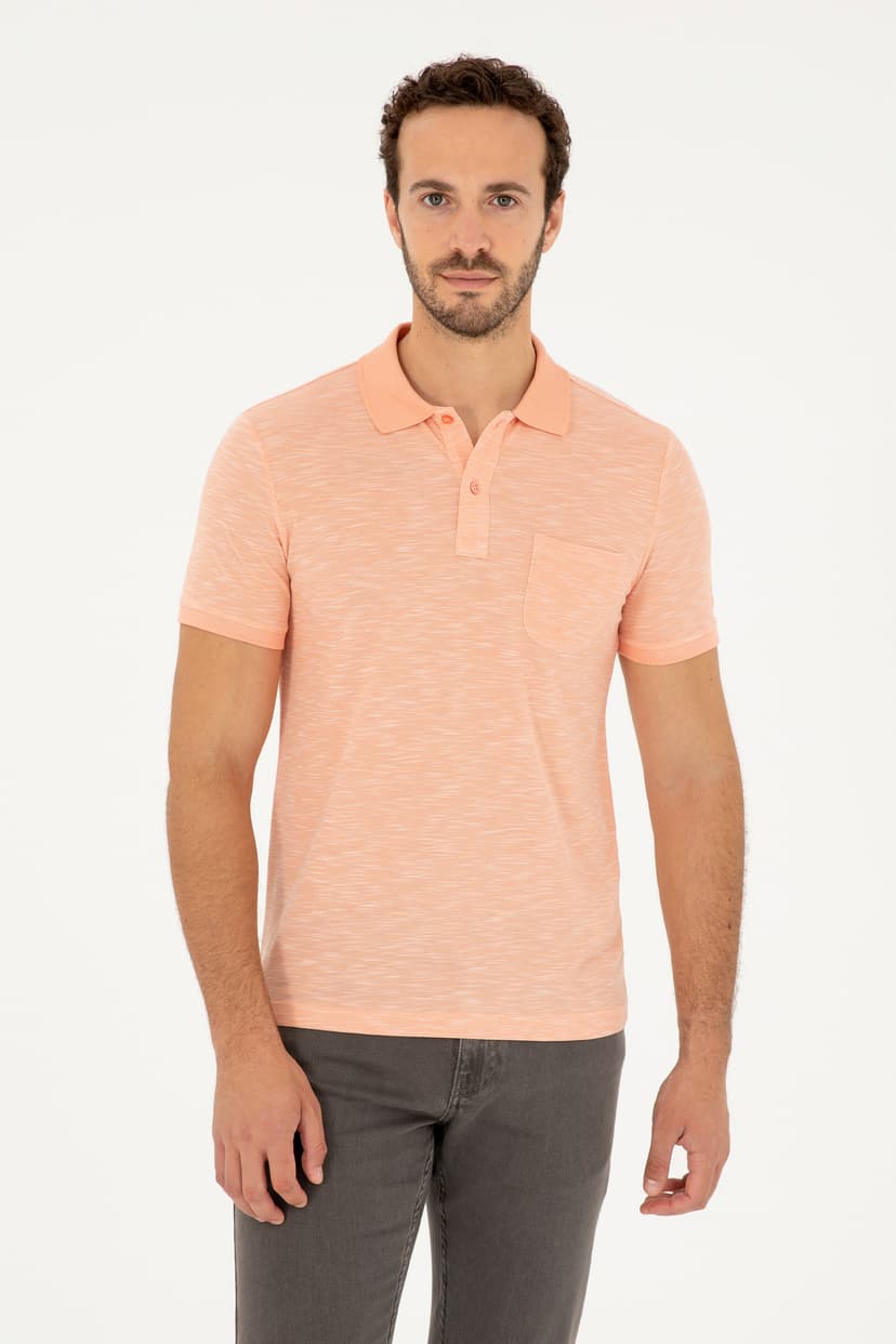 تیشرت مردانه U.S. Polo Assn. یقه پولو Slim Fit سالمونی مدل 50279560-VR047 تیشرت مردانه U.S. Polo Assn. یقه پولو Slim Fit سالمونی مدل 50279560-VR047
