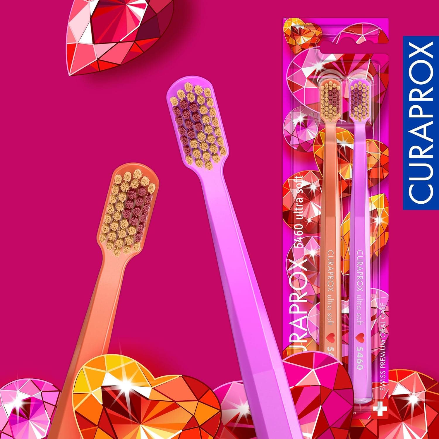 مسواک CURAPROX بسته 2 تایی Love Edition مدل Cs 5460 مسواک CURAPROX بسته 2 تایی Love Edition مدل Cs 5460