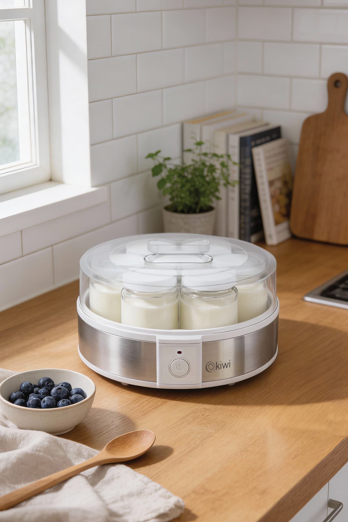 دستگاه ماستساز Kiwi مدل KYM-7211 با بدنه فولاد ضدزنگ و ظرف شیشهای دستگاه ماستساز Kiwi مدل KYM-7211 با بدنه فولاد ضدزنگ و ظرف شیشهای
