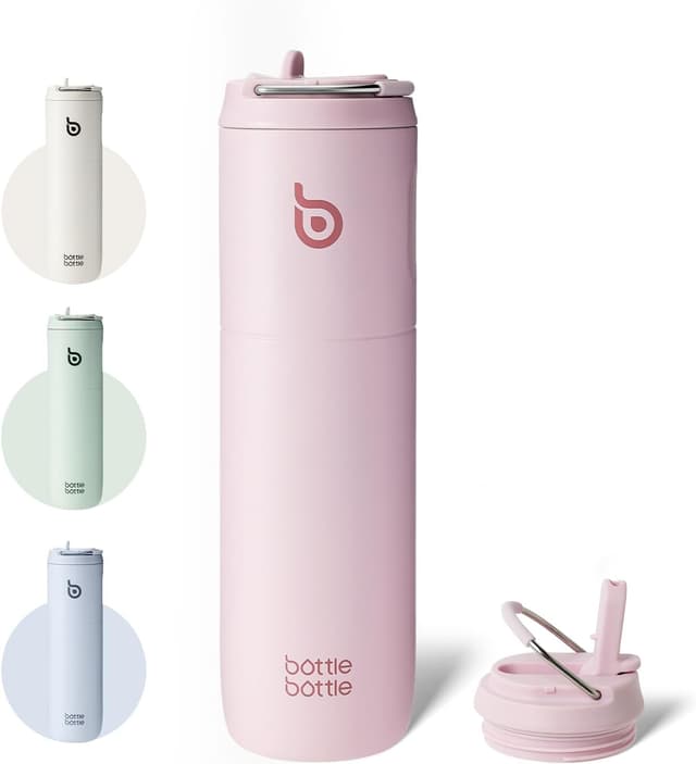 بطری آب BOTTLE BOTTLE عایقدار 24oz با درپوش نیدار و دسته، استیل دوجداره وکیوم ضدنشت بدون BPA بطری آب BOTTLE BOTTLE عایقدار 24oz با درپوش نیدار و دسته، استیل دوجداره وکیوم ضدنشت بدون BPA