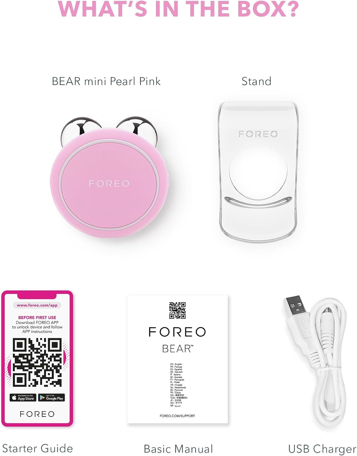 دستگاه سفتکننده صورت FOREO Bear Mini با میکروجریان موضعی صورتی مرواریدی دستگاه سفتکننده صورت FOREO Bear Mini با میکروجریان موضعی صورتی مرواریدی