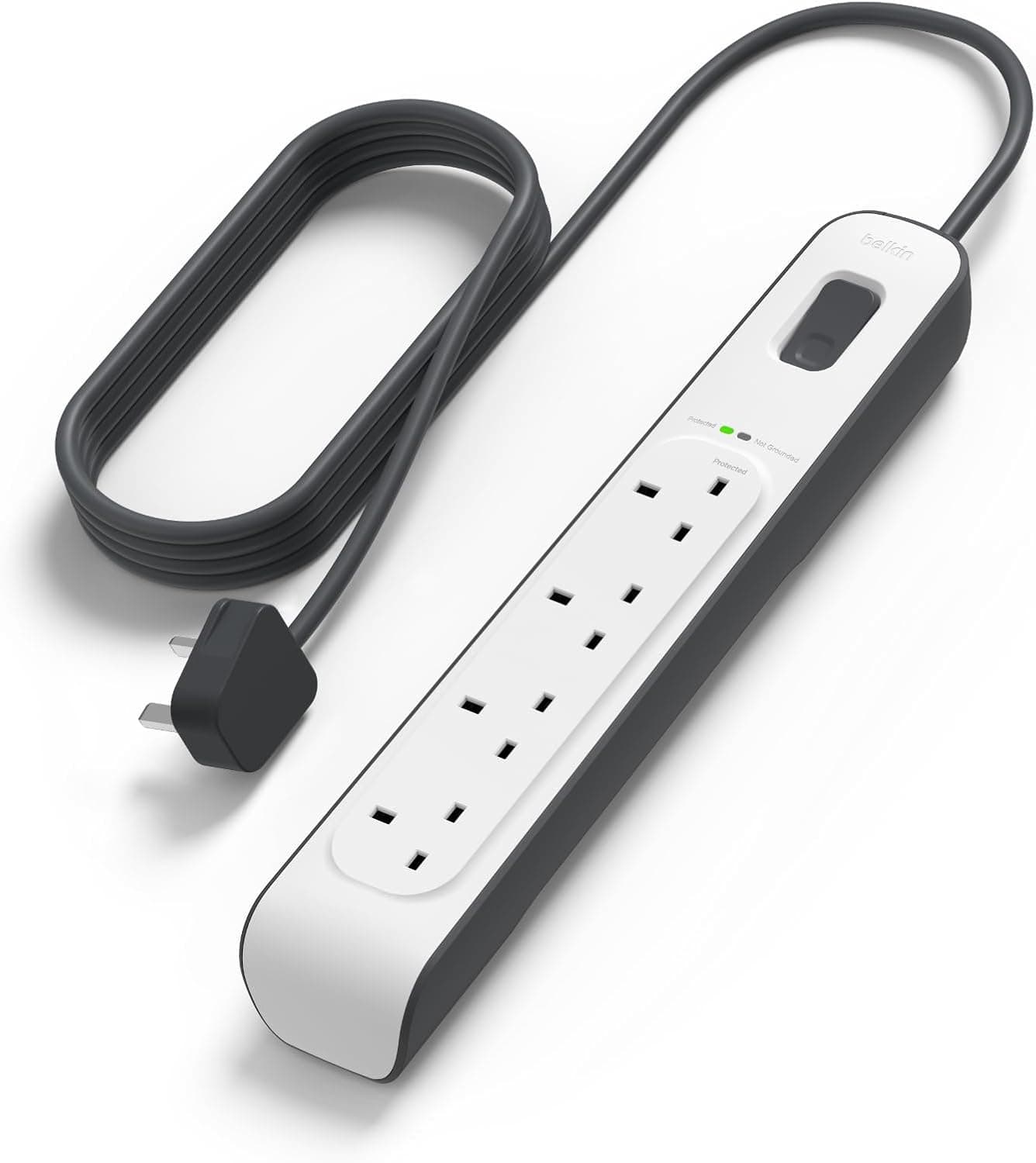 چندراهی برق Belkin ششپریز محافظدار با کابل 2 متری چندراهی برق Belkin ششپریز محافظدار با کابل 2 متری