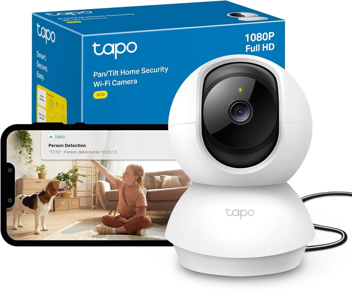دوربین امنیتی هوشمند داخلی Tapo با چرخش افقی و عمودی 1080p مدل TC70 دوربین امنیتی هوشمند داخلی Tapo با چرخش افقی و عمودی 1080p مدل TC70